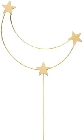 Decoración de pastel de metal para decoración de pastel de estrella y luna para baby shower, fiesta de cumpleaños de niños y niñas, oro de boda