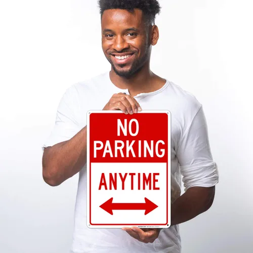 Miniatura 2 de SIGO SIGNS señal con la leyenda "No Parking Anytime", grande 10 x 14 pulgadas, de aluminio, para uso interior o exterior
