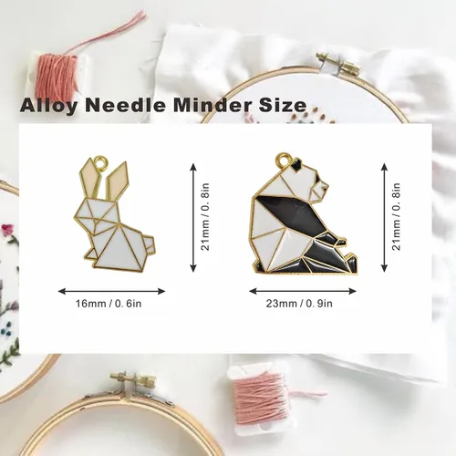 Miniatura 4 de 3 piezas de agujas geométricas de animales para punto de cruz, imanes para coser bordados y accesorios de costura, esmalte y aguja magnética niñera