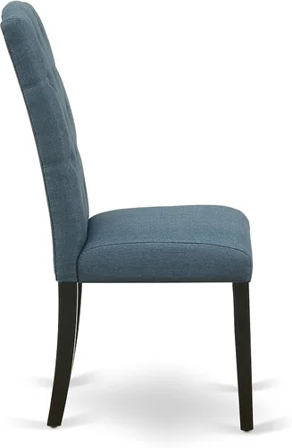 Miniatura 10 de East West Furniture DLCE3-BLK-21 - Juego de mesa de comedor de 3 piezas que contiene una mesa de comedor redonda con gotas y 2 sillas tapizadas