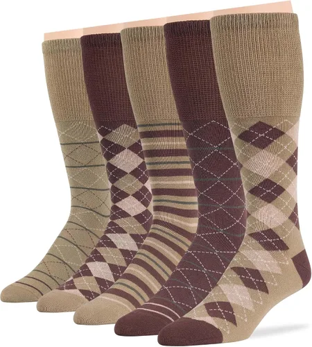 Miniatura 71 de 7BIGSTARS KINGDOM Calcetines de algodón para hombre, diabéticos, no vinculantes, paquete de 5 unidades, talla L/XL, Azul mezclilla, verde oliva