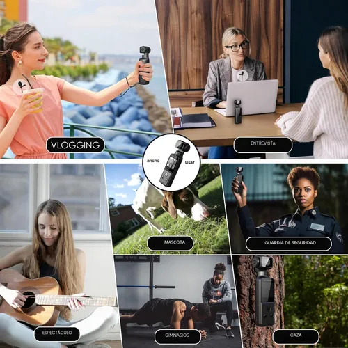 Miniatura 7 de Cámara Corporal 4K con Micrófono Externo, Mini Cámara de Vídeo y Audio de Bolsillo con Rotación de 270° para Deporte al Aire Libre, Bicicleta