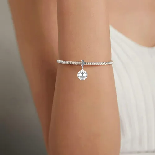 Miniatura 3 de Dije colgante de versículo bíblico de mano de oración cristiana para pulsera Pandora