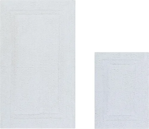 Miniatura 40 de Better Trends Alfombra de Inodoro en Forma de U Cubierta de Asiento de Inodoro de Lujo 100% Algodón Absorbente de Agua, Cubierta de Tapa Reversible
