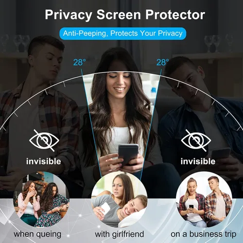Miniatura 2 de Paquete de 2 protectores de pantalla de privacidad para Galaxy S20 Plus, película adhesiva completa mate de TPU suave y flexible