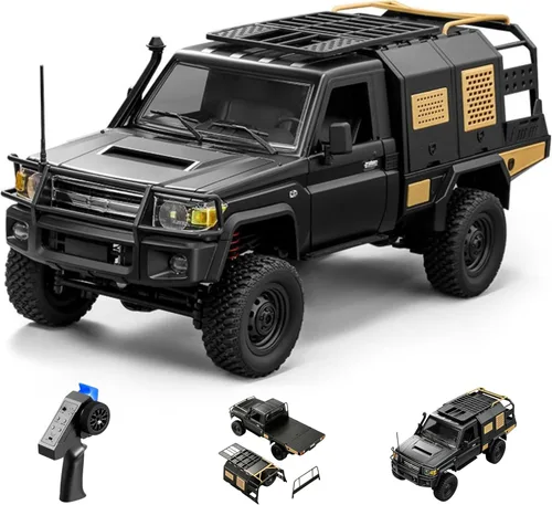 Miniatura 9 de Auto a control remoto, escala 1/12 4WD todoterreno RC con luces LED, control proporcional de 2 velocidades, control proporcional de 2.4 GHz, todo