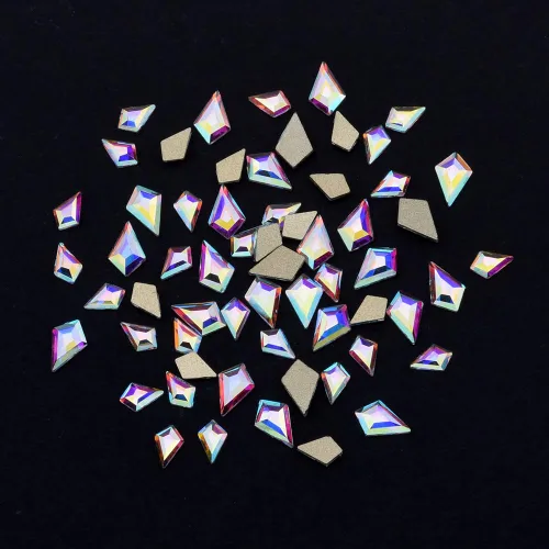 Miniatura 8 de Juego de 240 piezas de diamantes de imitación AB de cristal AB de 12 estilos populares con parte trasera plana, varios tamaños, para decoración