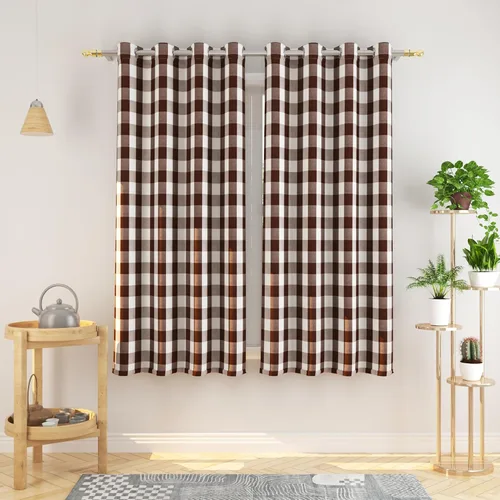 Miniatura 13 de Cortinas de 24 pulgadas de largo con diseño Buffalo Check Gingham Plaid para ventanas de cocina y baño, tratamiento para ventanas con 2 paneles