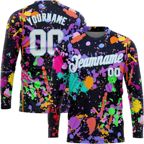 Miniatura 46 de Camisetas de manga larga para hombre, diseño de hip hop, estampado gráfico, informal, manga larga, graffiti, teñido anudado, camiseta