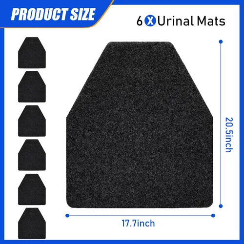 Miniatura 2 de Nuanchu Paquete de 6 tapetes para orinario para hombres, antideslizantes, para uso comercial, altamente absorbentes, almohadillas de baño para baño