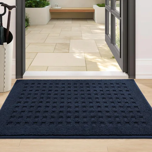 Miniatura 21 de BEQHAUSE Tapetes para puerta de 20 x 32 pulgadas, tapete antideslizante de punto gofre, de perfil bajo, resistente a la suciedad y absorbente, Beige