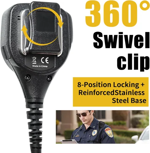 Miniatura 5 de WODASEN APX 6000 Walkie Talkie remoto altavoz de mano Mic Jamón Radio Hombro Micrófono con 0.138 in Audio Jack para Motorola APX 900 4000 7000 8000