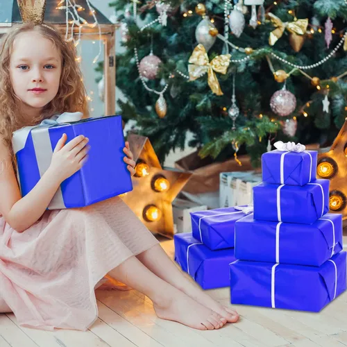 Miniatura 6 de NEBURORA 120 hojas de papel de seda azul, 14 x 20 pulgadas, papel de envoltura azul marino para bolsas de regalo, embalaje, relleno floral