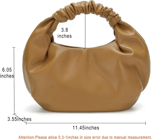 Miniatura 7 de Mini bolsos de mano tipo hobo para mujer, bolsos de mano de cuero suave para mujer en forma de nube con asa superior
