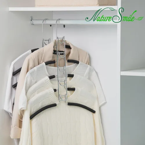 Miniatura 2 de Nature Smile Perchas de ropa para suéter sin hombros, múltiples capas, ahorro de espacio, para camisetas y blusas, (paquete de 2 unidades)
