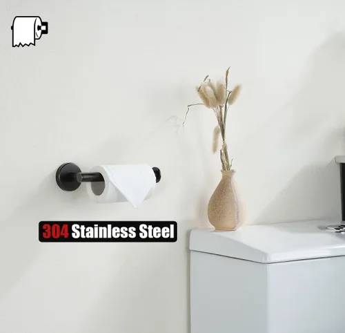 Miniatura 5 de JQK Soporte de Papel Higiénico Bronce Aceitado, 5 Pulgadas Acero Inoxidable 304 Grueso 0.8mm Dispensador de Papel Tisú para Baño, Soporte