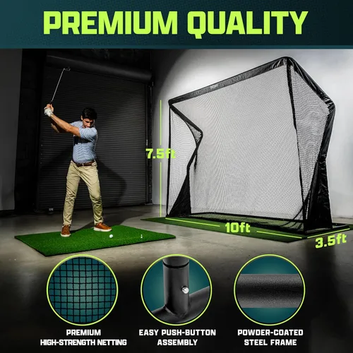 Miniatura 3 de GoSports Elite - Red de práctica de golf con marco de acero, elige tamaño de 10 o 7 pies