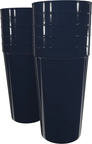 Miniatura 31 de PartyPrints Paquete de 100 vasos de plástico en blanco reutilizables de 10 a 12 onzas, vasos de estadio a granel, sin BPA, aptos para lavavajillas