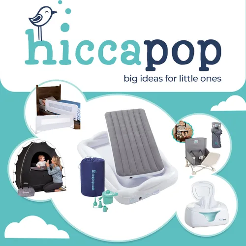 Miniatura 7 de hiccapop Cama de viaje inflable para niños pequeños con parachoques de seguridad [4 caras] Cama portátil para niños Colchón de aire para niños