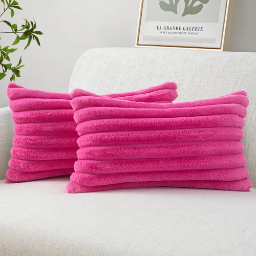 Miniatura 32 de MIULEE Juego de 2 fundas de almohada decorativas de piel sintética de 16 x 16 pulgadas, decoración moderna de primavera para el hogar, almohadas