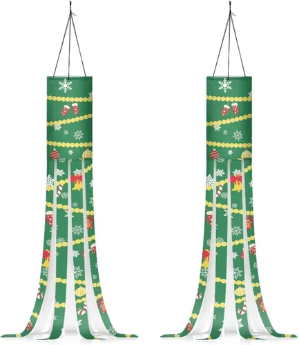 Miniatura 25 de Mummy Windsock - Calcetines de viento suaves e impermeables con bandera de Halloween, 2 piezas, lavables a máquina, secado rápido, bandera colgante