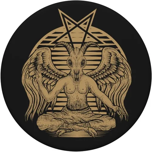 Miniatura 3 de Baphomet Satanist Goat Symbol PopSockets - Agarre y soporte para teléfonos y tabletas, Negro