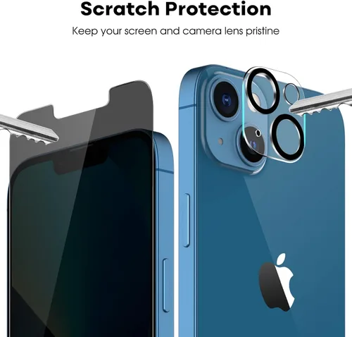 Miniatura 8 de JETech Protector de pantalla de privacidad para iPhone 13 de 6.1 pulgadas con protector de lente de cámara y funda antigolpes