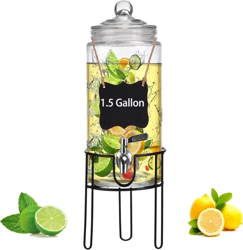 Miniatura 10 de Dispensador de bebidas de 1 galón con soporte, dispensadores de bebidas para fiestas, Navidad, dispensador de bebidas con grifo 100% a prueba