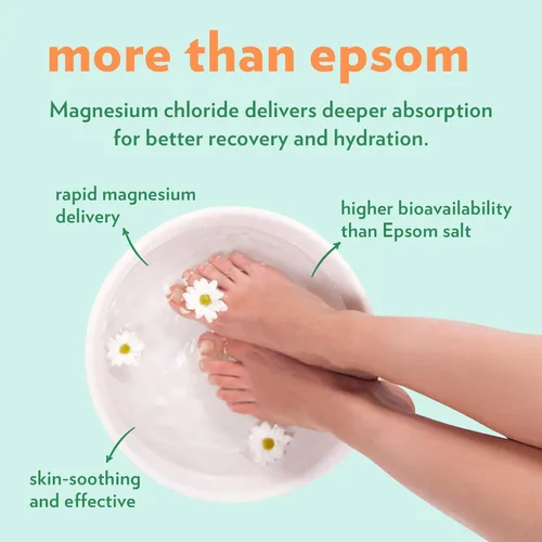 Miniatura 6 de Copos de sal de magnesio - Copos de cloruro de magnesio para baños de baño, alternativa a las sales de Epsom para pies y cuerpo, para relajación e