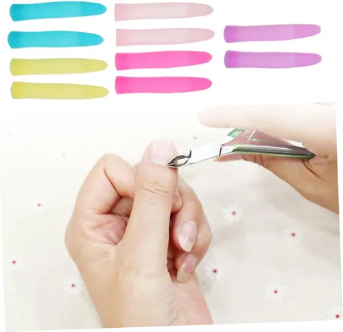 Miniatura 9 de DOITOOL Fundas antideslizantes de silicona para tijeras de cutícula, mangas para recortar uñas, 6 pares de fundas protectoras de agarre cómodo