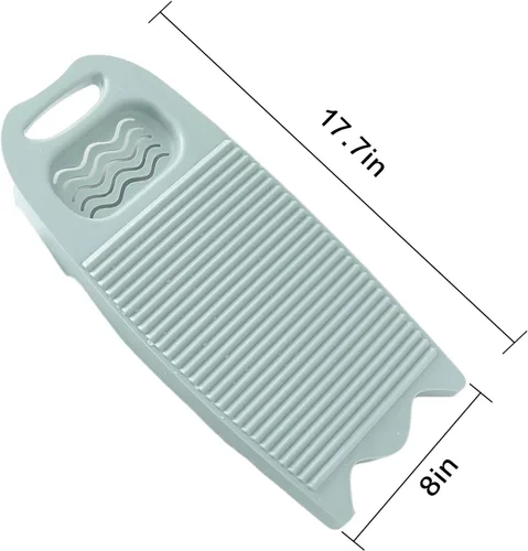Miniatura 3 de Tabla de lavado, tabla de lavar para lavar a mano la ropa, tabla de limpieza de plástico para el hogar con soporte portátil (A-azul claro)