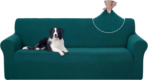 Miniatura 38 de U-NICE HOME Funda elástica para sofá, lavable, protector de muebles para sofá de 3 cojines, apta para mascotas (sofá, gris)