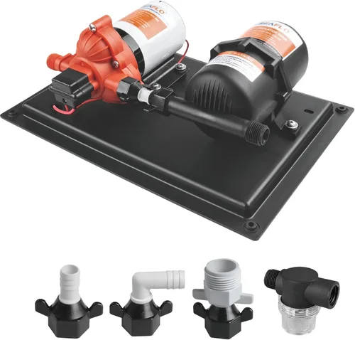SEAFLO Sistema de Bomba de Agua y Tanque Acumulador Serie 33 - 12V CC, 3.0 GPM, 45 PSI, Tanque de 0.2 Galones - Reduce el Ciclo para Aplicaciones