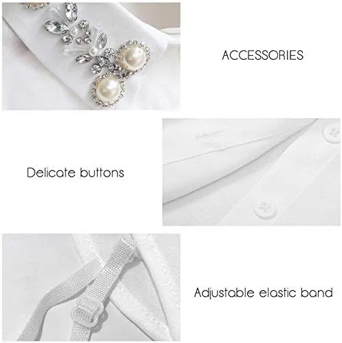 Miniatura 3 de Cuello falso con pechera, media camisa Joyci con diamantes y perlas falsos