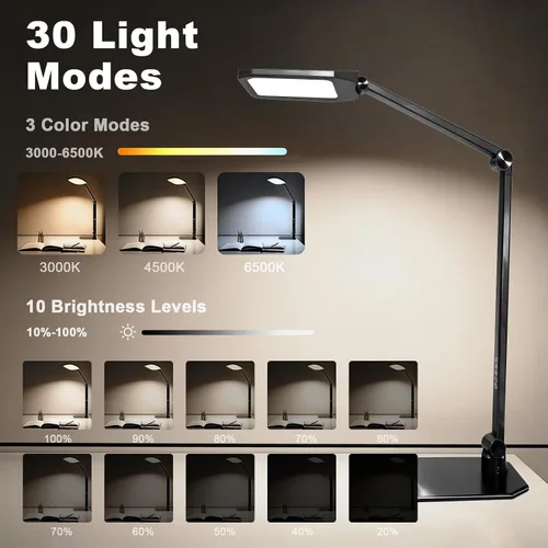Miniatura 2 de NS Lámpara de escritorio LED profesional con control remoto, luz regulable CRI95+ para cuidado de los ojos, temperatura de color ajustable de 3000K