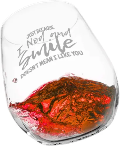 Miniatura 5 de Juego de 4 copas de vino divertidas de crudo y grosero (15 onzas) - Regalos novedosos de cristalería para mujeres, fiesta divertida, evento