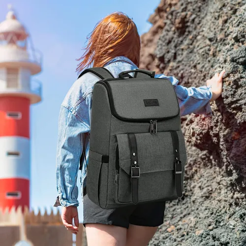 Miniatura 7 de Mochila de trabajo para laptop para mujeres y hombres, mochila de viaje de 15.6 pulgadas, elegante mochila para profesores, mochila casual