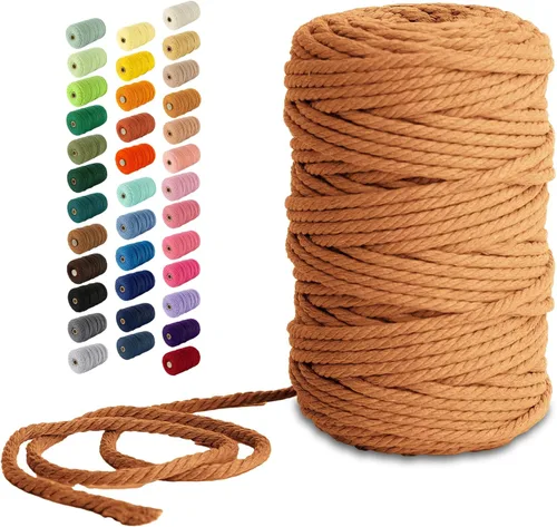 Miniatura 90 de Nook Theory - Cuerda de macramé de 3 mm, 220 yardas de cuerda de algodón, hilo de 4 mm y 5 mm, cuerda para manualidades, perfecta para colgantes