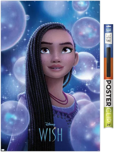 Trends International Disney Wish Asha - Póster de pared de una hoja Paquete de póster y clip