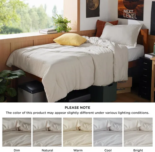 Miniatura 6 de Bedsure Juego de edredón Twin/Twin XL, ropa de cama suave beige para todas las estaciones, juego de cama teñido catiónico, 2 piezas, 1 edredón