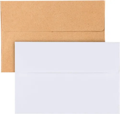 Miniatura 10 de Granhoolm Paquete de 50 sobres – 5 x 7 pulgadas para invitaciones y tarjetas de felicitación – Despegar y prensar, ideal para bodas (Kraft)