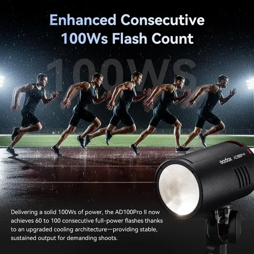 Miniatura 2 de Godox AD100 Pro II Flash Strobe,HSS TTL Cámara de bolsillo con zoom ajustable Monolight 100Ws 5800K bicolor con sistema inalámbrico X 2.4G