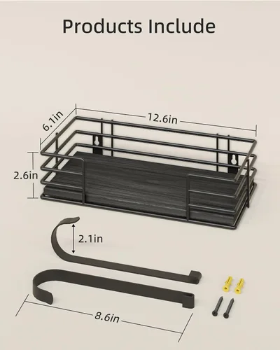 Miniatura 3 de Soporte para tabla de planchar de pared, colgador de metal para tabla de planchar con estante, decoración de cuarto de lavado y accesorios, soporte