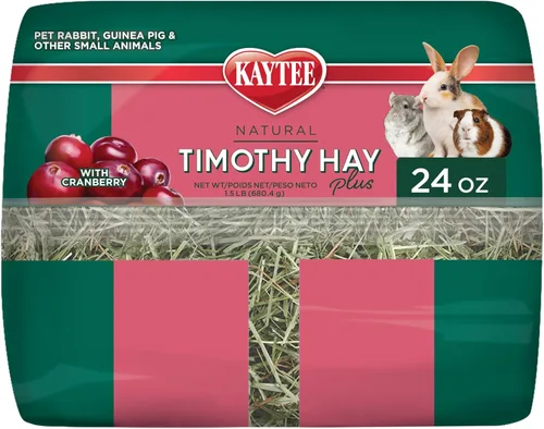 Miniatura 10 de Kaytee All Natural Timothy Hay Plus Arándanos para conejillos de indias, conejos y otros animales pequeños, 24 onzas