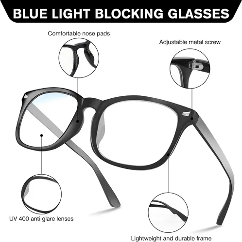Miniatura 3 de Lentes de luz azul para mujeres y hombres, con bloqueo de luz azul, protección para computadora, juegos, televisión, teléfono, lectura