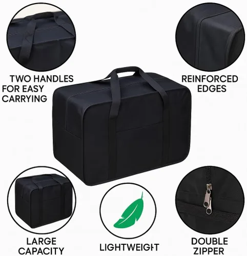Miniatura 17 de Bolsa de viaje de carga cuadrada de 24 pulgadas Bolsa Maleta de Lona 50 Lb Cap equipaje Tote, Negro