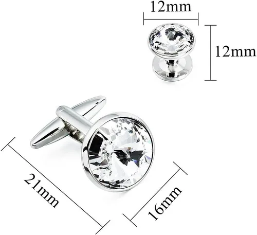 Miniatura 14 de HAWSON Gemelos para hombre con juego de tachuelas de camisa de 4/6 piezas, caja de regalo, joyería para hombre o accesorios para boda, fiesta