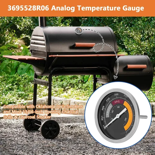 Miniatura 7 de 3695528R06 - Medidor de temperatura para ahumador analógico compatible con fumadores de Oklahoma Joe y la mayoría de parrillas de carbón de apertura