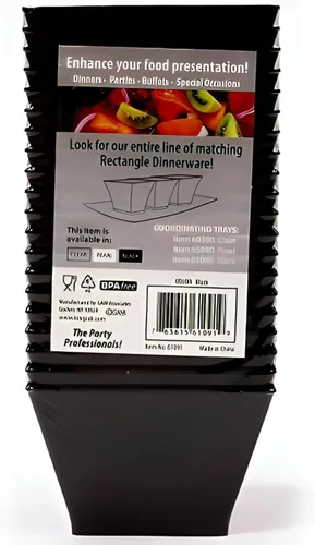 Miniatura 7 de Lillian Tablesettings Cuencos cuadrados de plástico negro, 8 onzas, pequeños cuencos desechables para aperitivos, postres y salsas, pesado, sin BPA