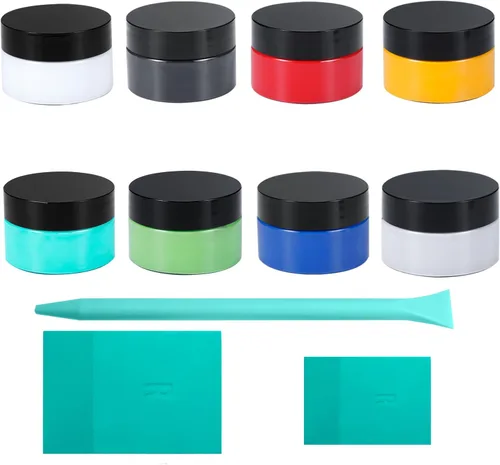 Miniatura 9 de Pasta de tiza para plantillas de serigrafía. Tinta de serigrafía, pigmento para madera, camisetas, tela, pizarra, decoración del hogar (12 botellas)